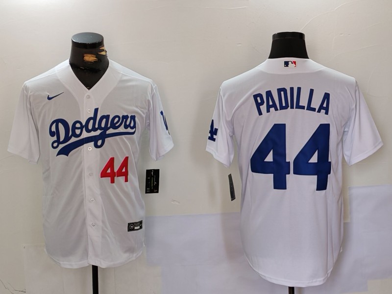 Men's Los Angeles Dodgers Vicente Padilla #44 White Home Jersey
